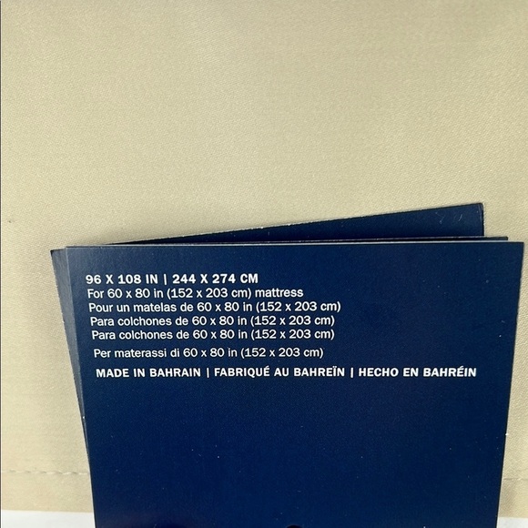 Ralph Lauren Organic Sateen Border Queen Flat Sheet Coastal Sand 96 x 108 NEW - Picture 6 of 7